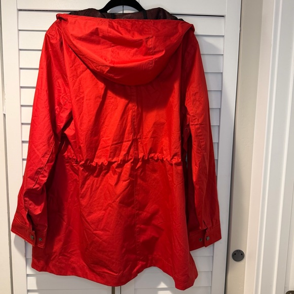 Hunter Red Water Resistant Cotton Smock Jacket XXL Hooded Raincoat - Picture 11 of 16